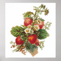Strawberry Blooms Customisable Poster posters