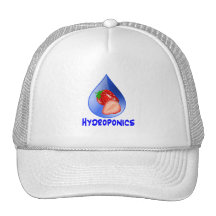 Strawberry, Blue Text Blue Drop Hydroponics Trucker Hat
