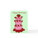 Strawberry cake, Happy Birthday card