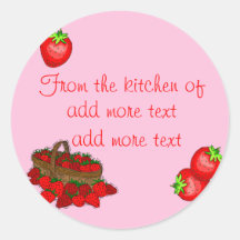 Strawberry Canning Labels Stickers