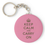 Strawberry Chocolate Keep Calm and Carry On keychains