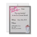 Strawberry Chocolate Sundae Template invitations