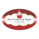 Strawberry Cupcake Bakery Cake Box Seals stickers