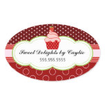 Strawberry Cupcake Bakery Cake Box Seals stickers
