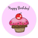 Strawberry Cupcake for a Birthday stickers