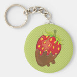 Strawberry dipped in chocolate keychain