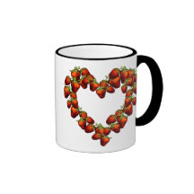 Strawberry Heart Coffee Mugs