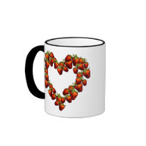 Strawberry Heart Coffee Mugs