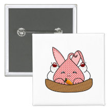 Strawberry Hopdrop Waffle Sundae Pinback Buttons