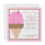 Strawberry Ice Cream Cone invitations