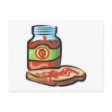 strawberry jelly jam and toast postcards