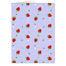 Strawberry Pattern & lilac background Greeting Card