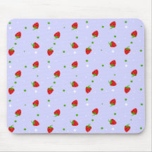 Strawberry Pattern & lilac background Mouse Pads