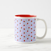 Strawberry Pattern & lilac background Mugs