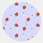 Strawberry Pattern & lilac background Stickers