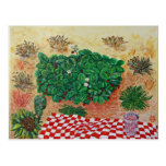 Strawberry Picnic with Little Doubt Postcard