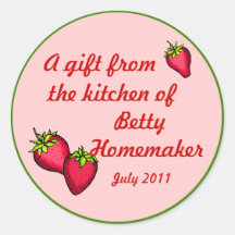 Strawberry Preserves or Jam Labels Stickers