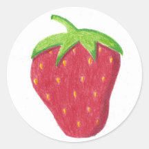 strawberry round stickers