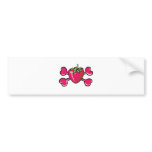 strawberry Skull pink Crossbones bumper stickers