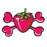 strawberry Skull pink Crossbones photo sculptures