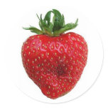 Strawberry Round Stickers