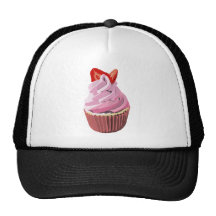 Strawberry swirl cupcake template products mesh hat
