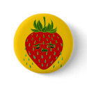 Strawberry Tears Doodle Art Button