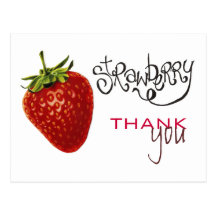 Strawberry Thank You Note Postcard