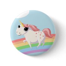 Strawberry the Unicorn Pinback Buttons