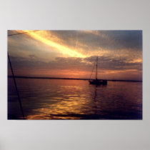Streaked sky at sunset print