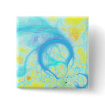 Streams of Joy – Cosmic Aqua & Lemon Pinback Button