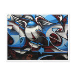 street art blue postcards