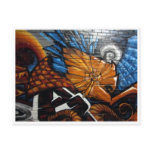 street art orange postcards