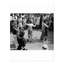Street Dance, Crowley, Louisiana, 1930s Postcard