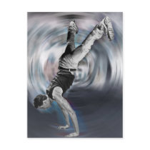 Street Dancing - Black and White Post Card