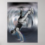 Street Dancing - Black and White Poster