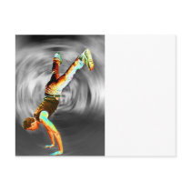 Street Dancing, Grey/Black Background Postcard