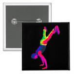 Street Dancing - Multi-Colour, Black Back Buttons