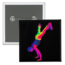 Street Dancing - Multi-Colour, Black Back Buttons