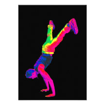 Street Dancing - Multi-Colour, Black Back Invitation