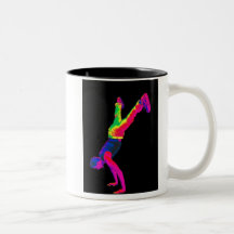 Street Dancing - Multi-Colour, Black Back Mugs