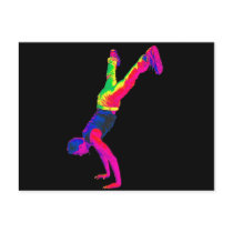 Street Dancing - Multi-Colour, Black Back Postcard