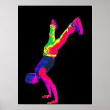 Street Dancing - Multi-Colour, Black Back Poster