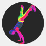 Street Dancing - Multi-Colour, Black Back Stickers