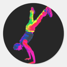 Street Dancing - Multi-Colour, Black Back Stickers