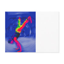 Street Dancing, Rainbow Coloured, Blue Back Post Cards