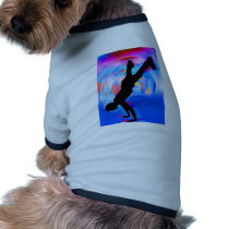 Street Dancing, Silhouette, Blues/Reds/Pink Shades Pet Tshirt