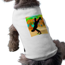 Street Dancing, Silhouette, Green/Orange/Yellows Doggie T Shirt