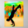 Street Dancing, Silhouette, Green/Orange/Yellows Print