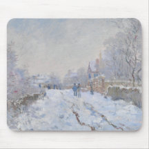 Street in the Snow Argenteuil by Claude Monet Mousepads